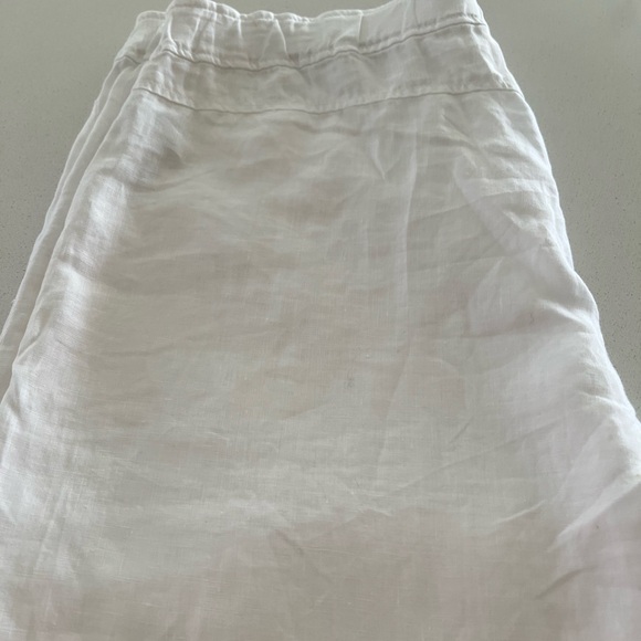 Eileen Fisher | white cropped wide leg Linen Pants - Picture 3 of 3